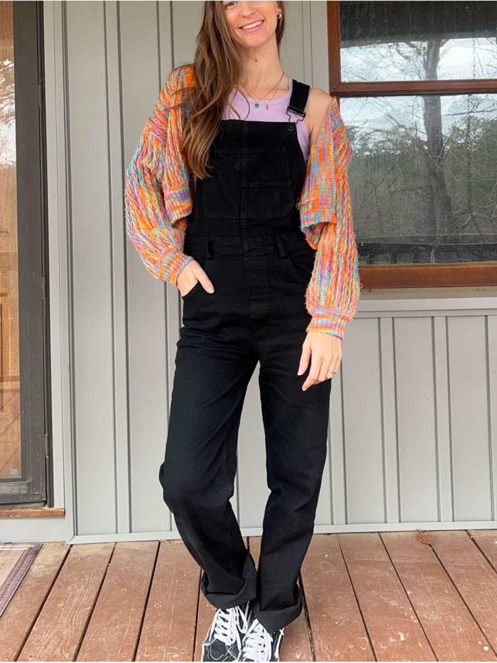 vestique Black Women’s Denim Overalls with Front Bib